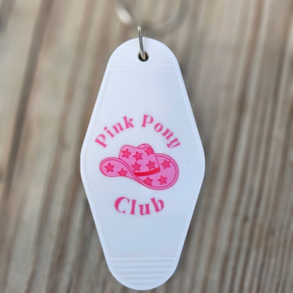 PINK PONY CLUB VINTAGE STYLE MOTEL KEY CHAIN NWT